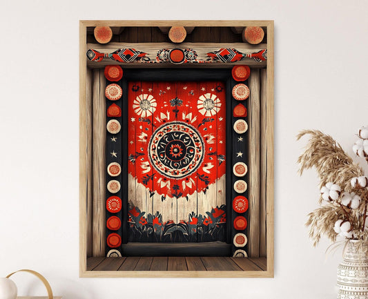 Affiche Héritage Sibérien – Impression Art de Décorations Yakut avec Spirales