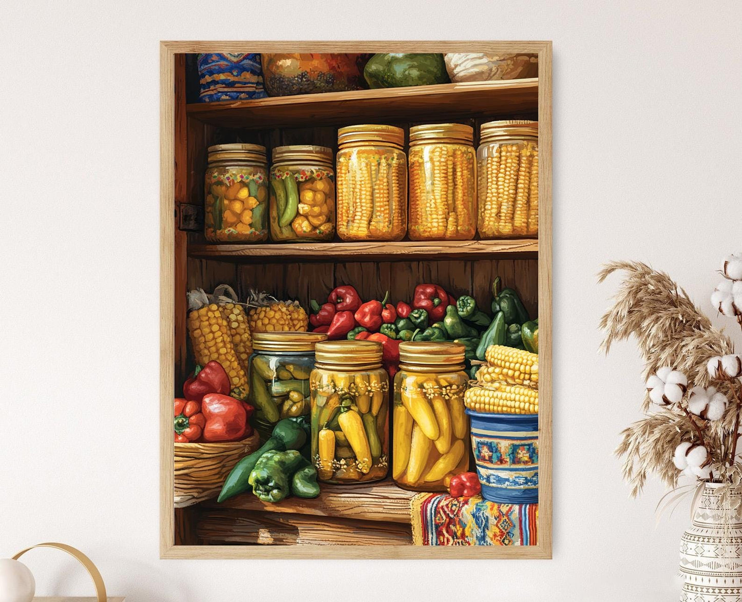 Affiche Cuisine Péruvienne – Poster Piments Rocoto, Maïs & Broderie Andine