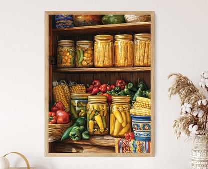 Affiche Cuisine Péruvienne – Poster Piments Rocoto, Maïs & Broderie Andine