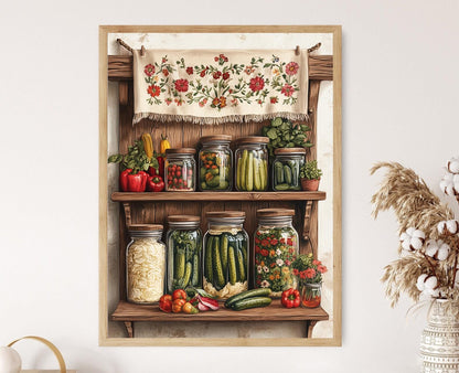 Affiche Artisanale Polonaise – Impression Wycinanki pour Cuisine Rustique