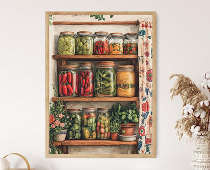 Affiche Cuisine Mexicaine – Art de Cuisine: Piments Marinés, Broderie Otomi