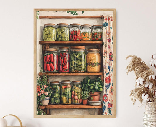 Affiche Cuisine Mexicaine – Art de Cuisine: Piments Marinés, Broderie Otomi