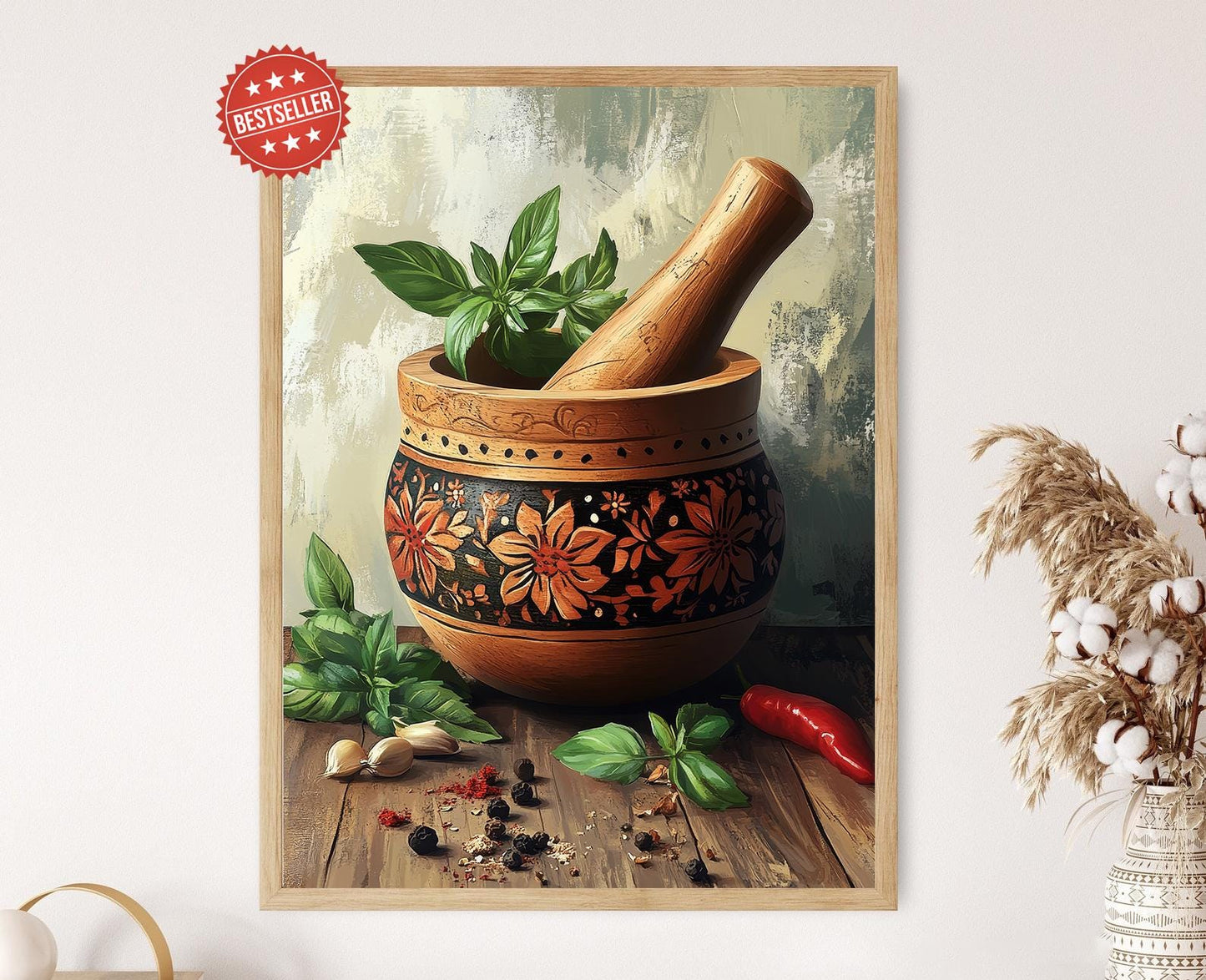 Affiche Pilón Porto-Ricain – Art Print Floral pour Décor de Cuisine