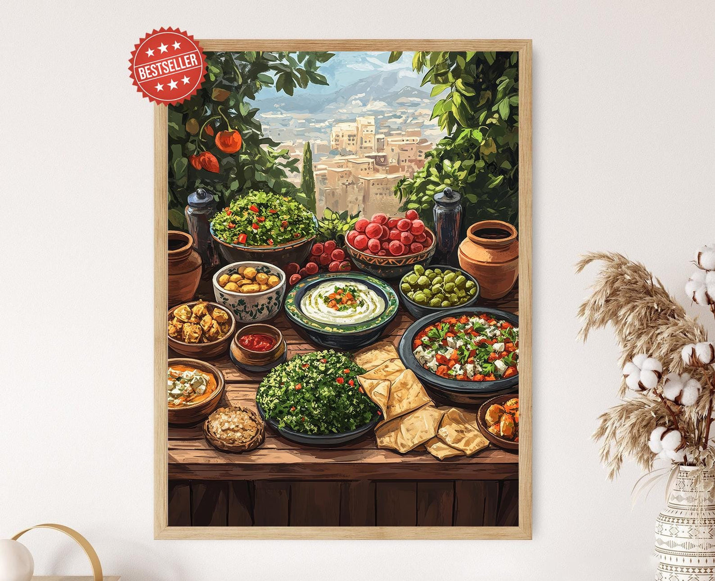 Affiche Mezze Libanais – Impression Art du Décor Méditerranéen