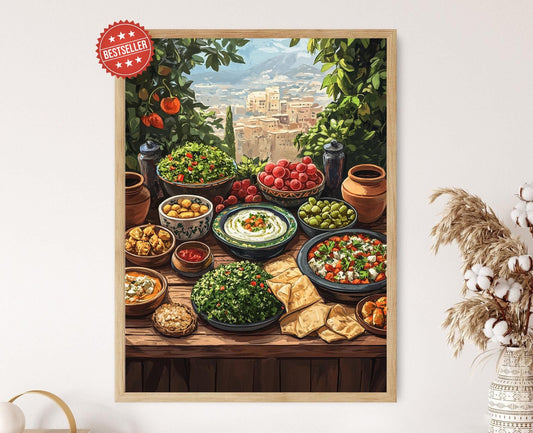 Affiche Mezze Libanais – Impression Art du Décor Méditerranéen