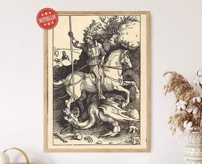 Affiche Saint George et le Dragon – Poster de Chevalier Médiéval