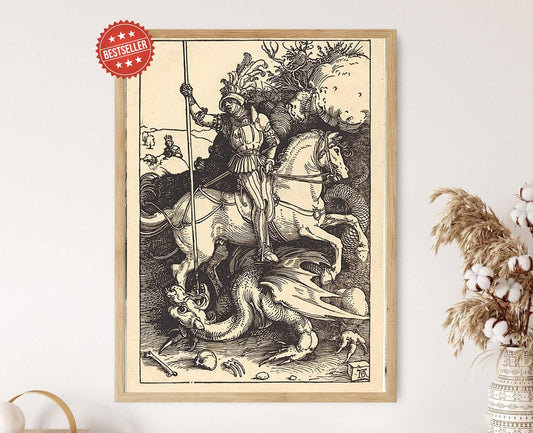 Affiche Saint George et le Dragon – Poster de Chevalier Médiéval