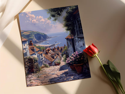 Affiche Côtier Clovelly – Poster Paysage Marin du Devon, Art Champêtre