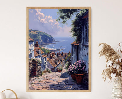 Affiche Côtier Clovelly – Poster Paysage Marin du Devon, Art Champêtre