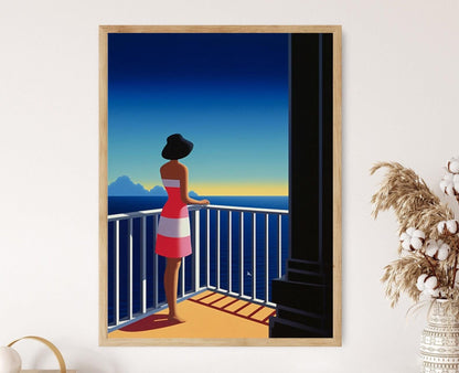 Affiche Couche de Soleil – Poster Art Pop Côtier, Décor Plage Californie