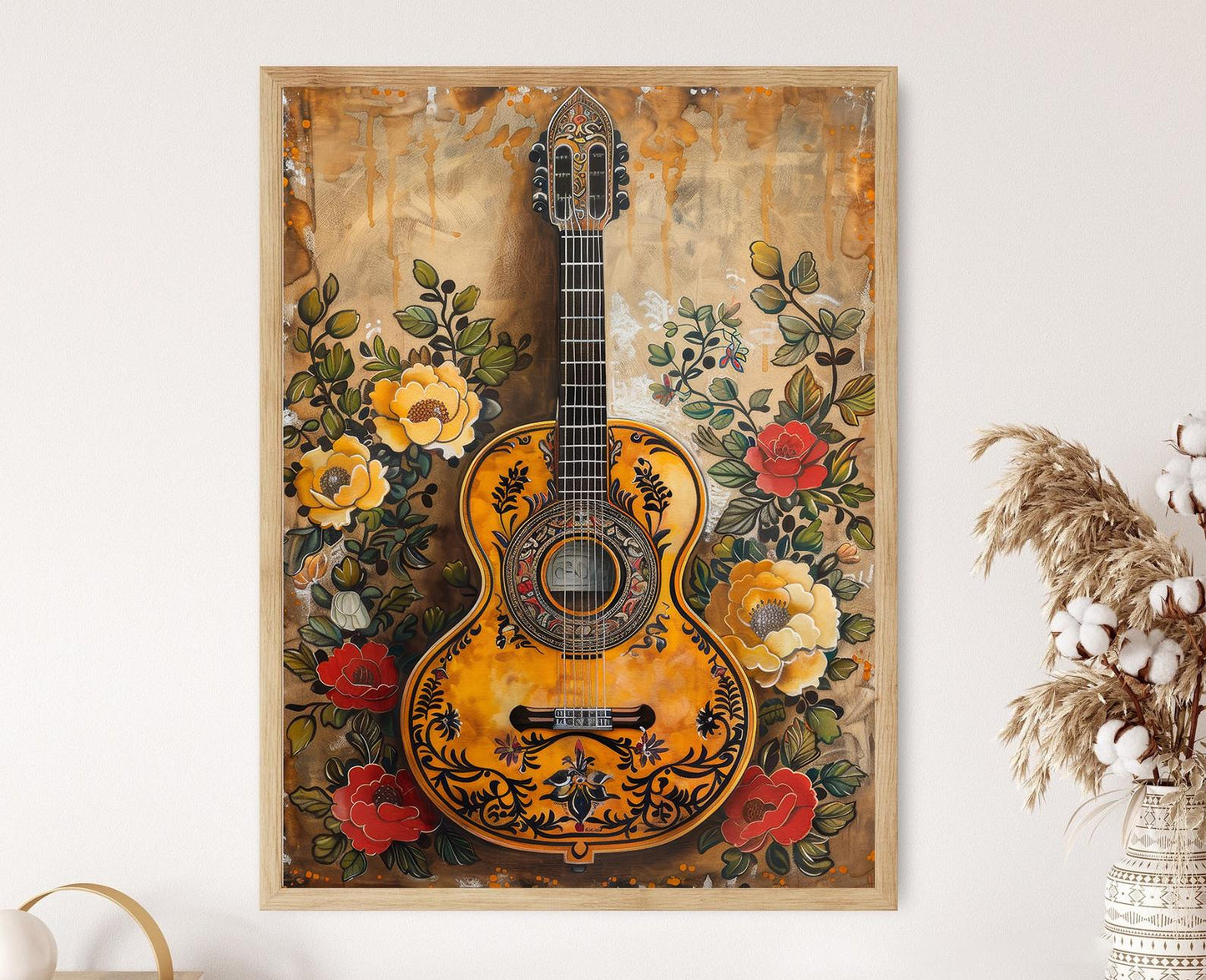 Affiche Vihuela Élégante – Poster Instrument de Musique Mexicaine