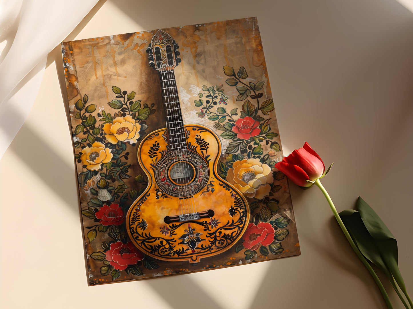 Affiche Vihuela Élégante – Poster Instrument de Musique Mexicaine