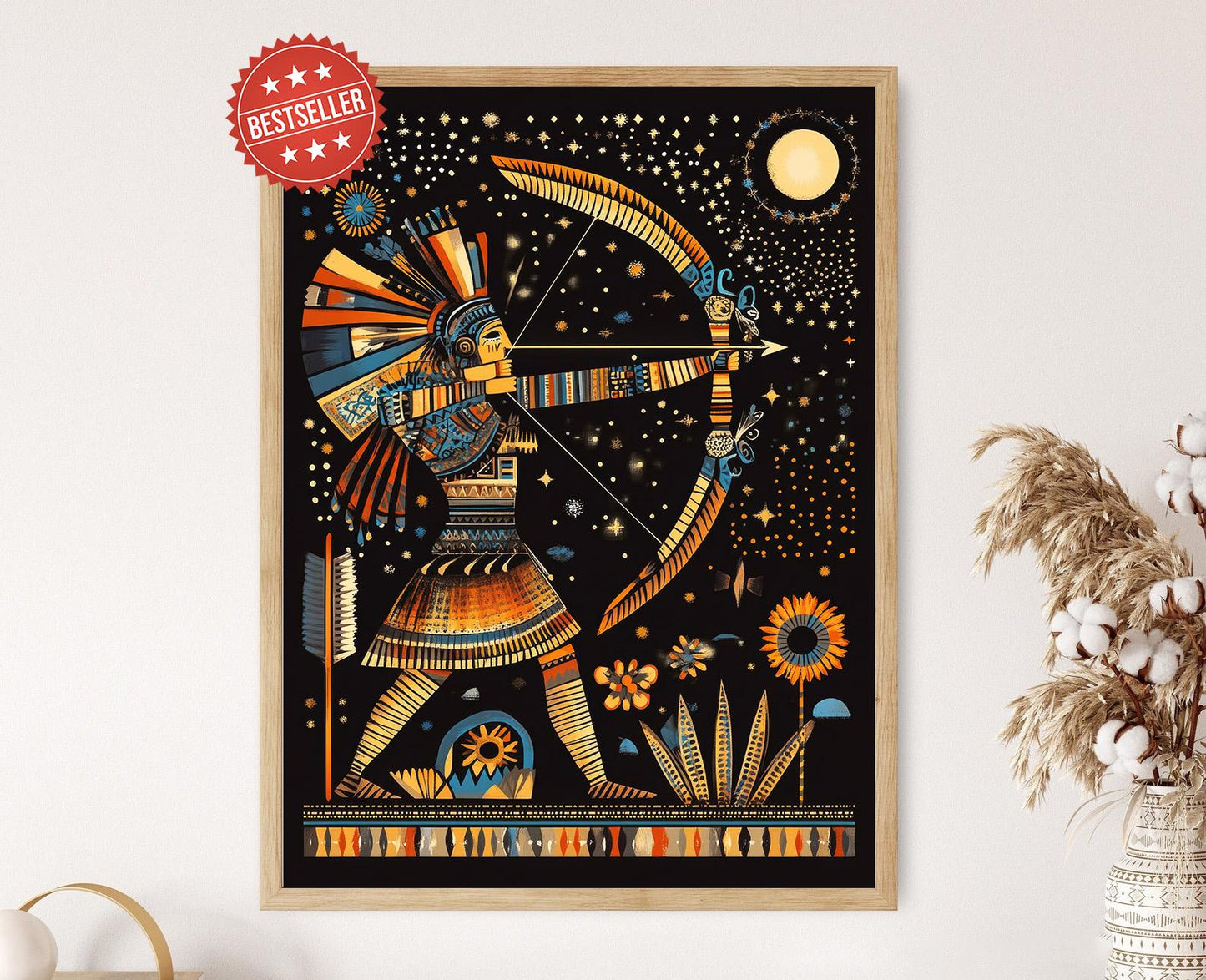 Affiche Mixcoatl – Poster de l'Art de l'Aztec, Dieu de la Chasse & Voie Lactée