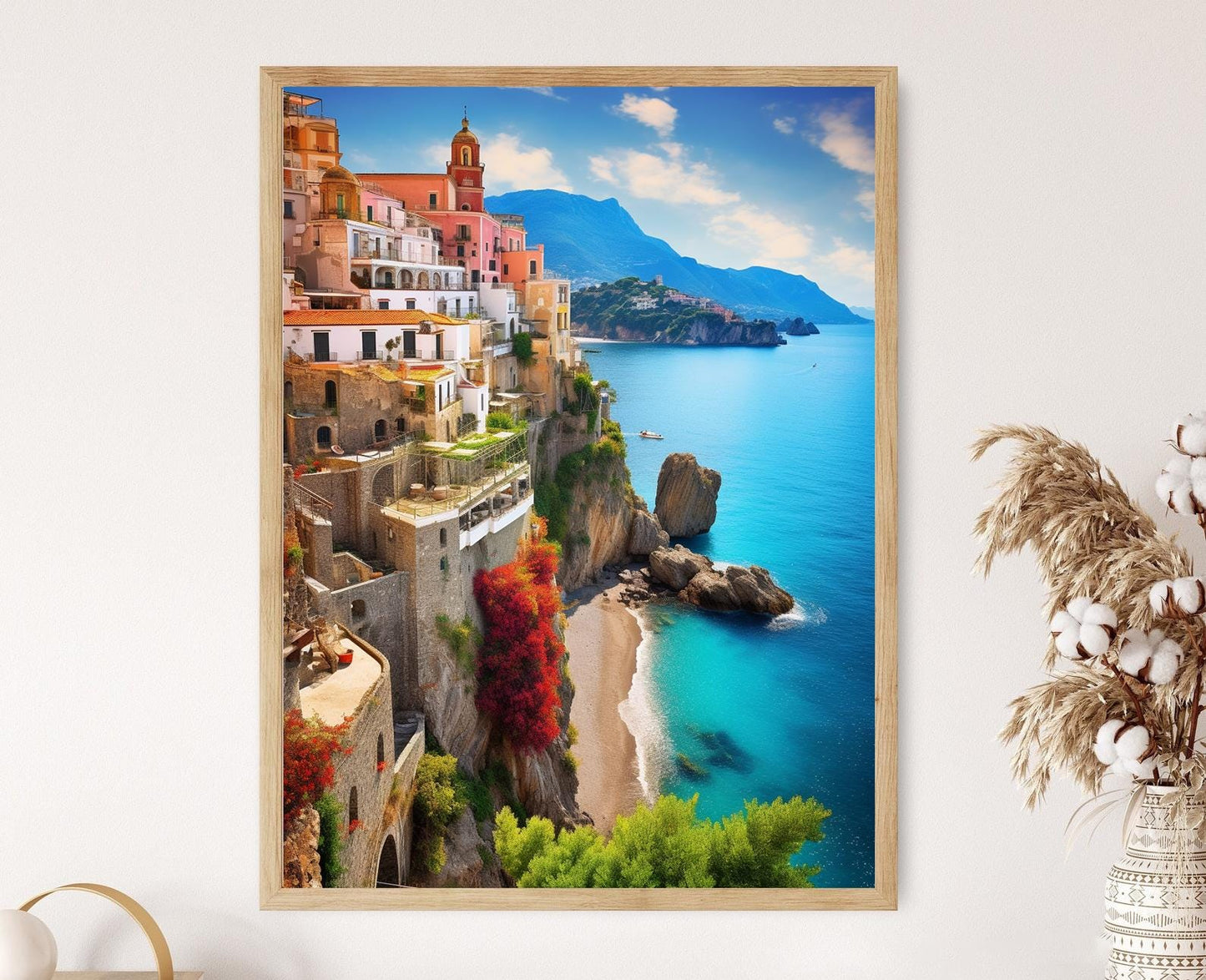 Affiche Côte Amalfitaine – Poster Vue Panoramique d'Italie