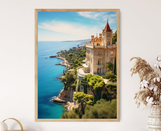 Affiche Côte d'Azur – Poster Élégant Paysage Côtier, Décor Méditerranéen