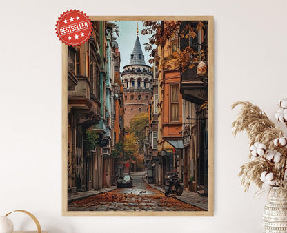 Affiche Istanbul – Poster Tour de Galata & Vue sur le Bosphore