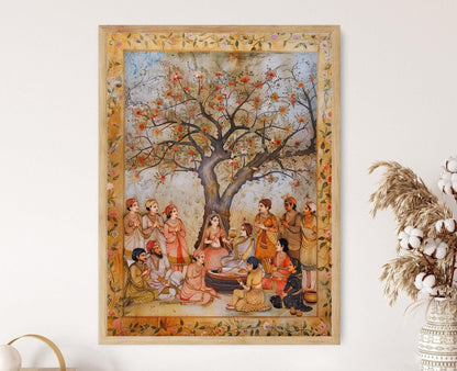 Affiche Peinture Miniature Mughal - Illustration Historique Artisanale