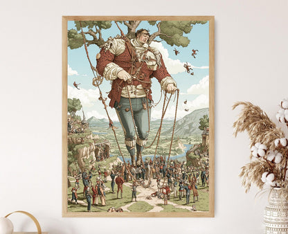 Affiche Gulliver à Lilliput – Poster Décor Littéraire Jonathan Swift