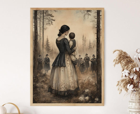 Affiche Littérature – Poster Hester Prynne avec la Lettre Écarlate