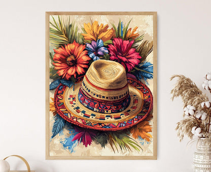 Affiche Chamanto Chilien & Chapeau Huaso – Art du Vêtement de Rodeo