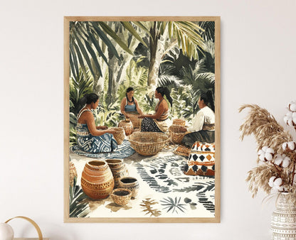 Affiche Tiwi Islander – Art de tissage de paniers aborigène