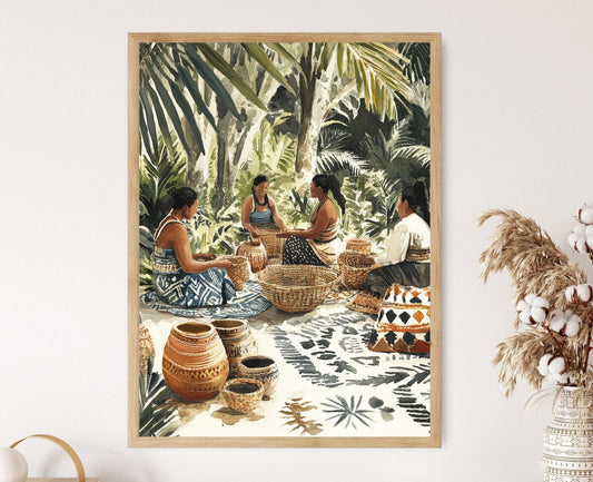 Affiche Tiwi Islander – Art de tissage de paniers aborigène