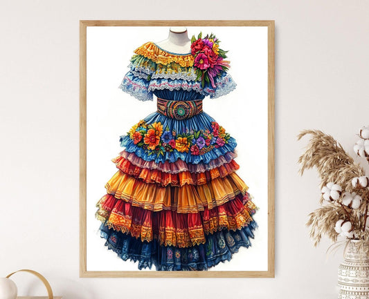 Affiche Festival Portoricain – Poster Illustration Vêtements Traditionnels