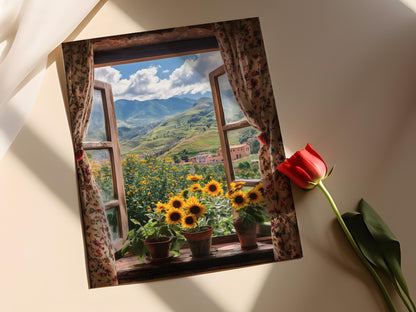 Affiche Fenêtre Ouverte Mérida – Poster Montagnes Andes Venezuela