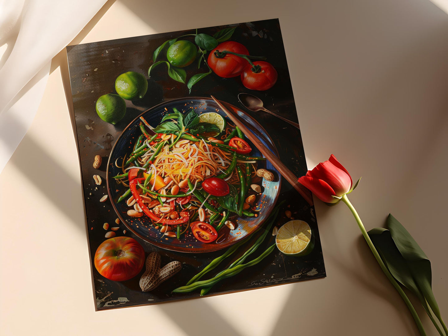Affiche Som Tum – Peinture de Salade de Papaye Thaïlandaise