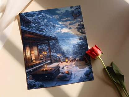 Affiche Hokkaido Hivernal – Poster Paysage Neigeux de Sapporo