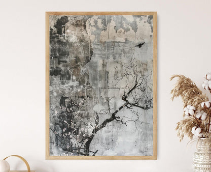 Affiche Wabi Sabi – Tableau encre fait main, déco japonaise minimaliste
