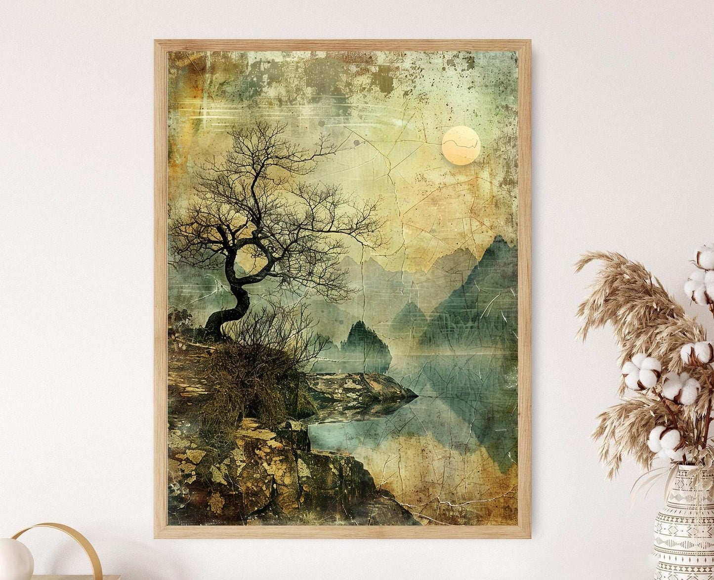 Affiche Wabi Sabi – Imprimé artisanal de scène naturelle japonaise, déco zen