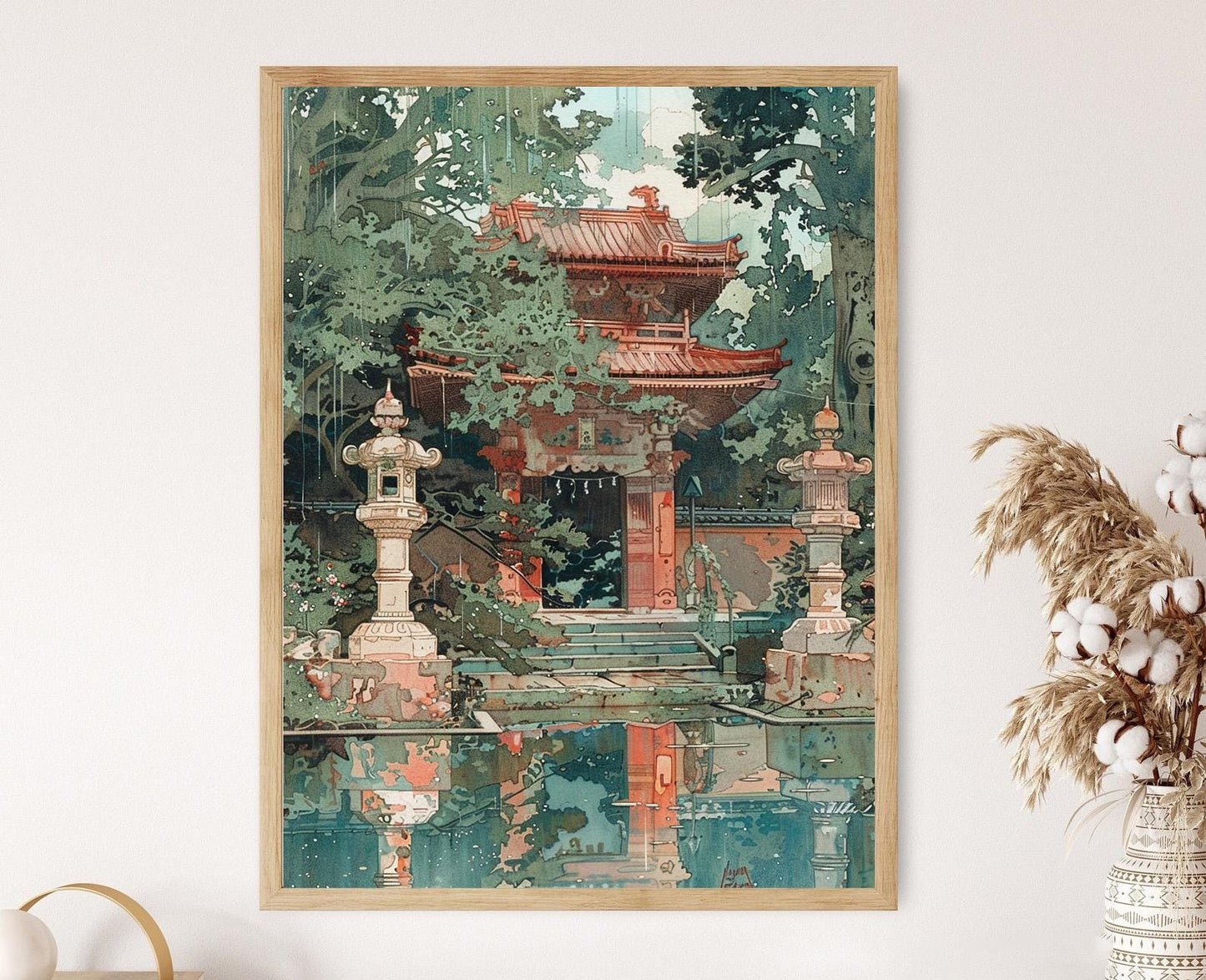 Affiche Temple Japonais Inspirée – Art Mural Jardin Serein