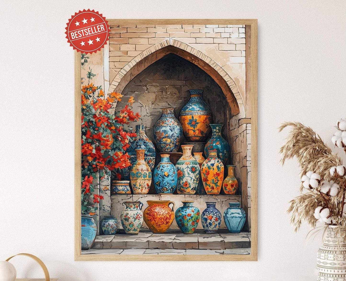 Affiche Art de la Poterie Iranienne – Décor Persan Éclatant