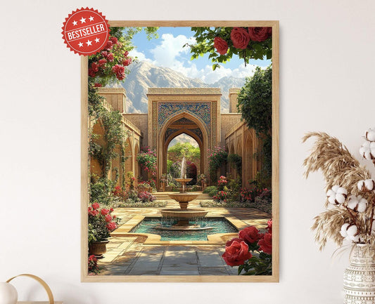 Affiche Jardin Persan – Poster Scène Tranquille d'Iran