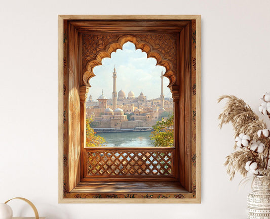 Affiche Fenêtre de Bagdad – Art Print Lattage Irakien, Décor Oriental
