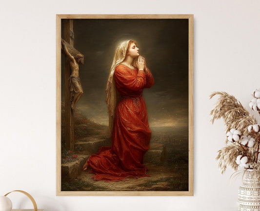 Affiche Marie Madeleine – Impression artistique, scène catholique émotive