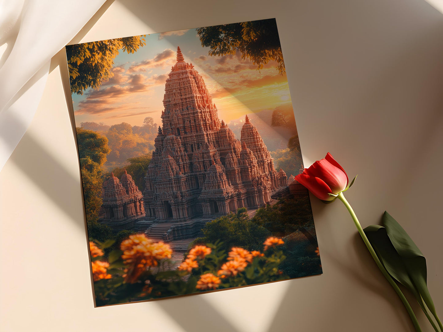 Affiche Temples de Khajuraho – Poster Art de Sculpture Indienne