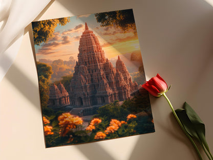 Affiche Temples de Khajuraho – Poster Art de Sculpture Indienne