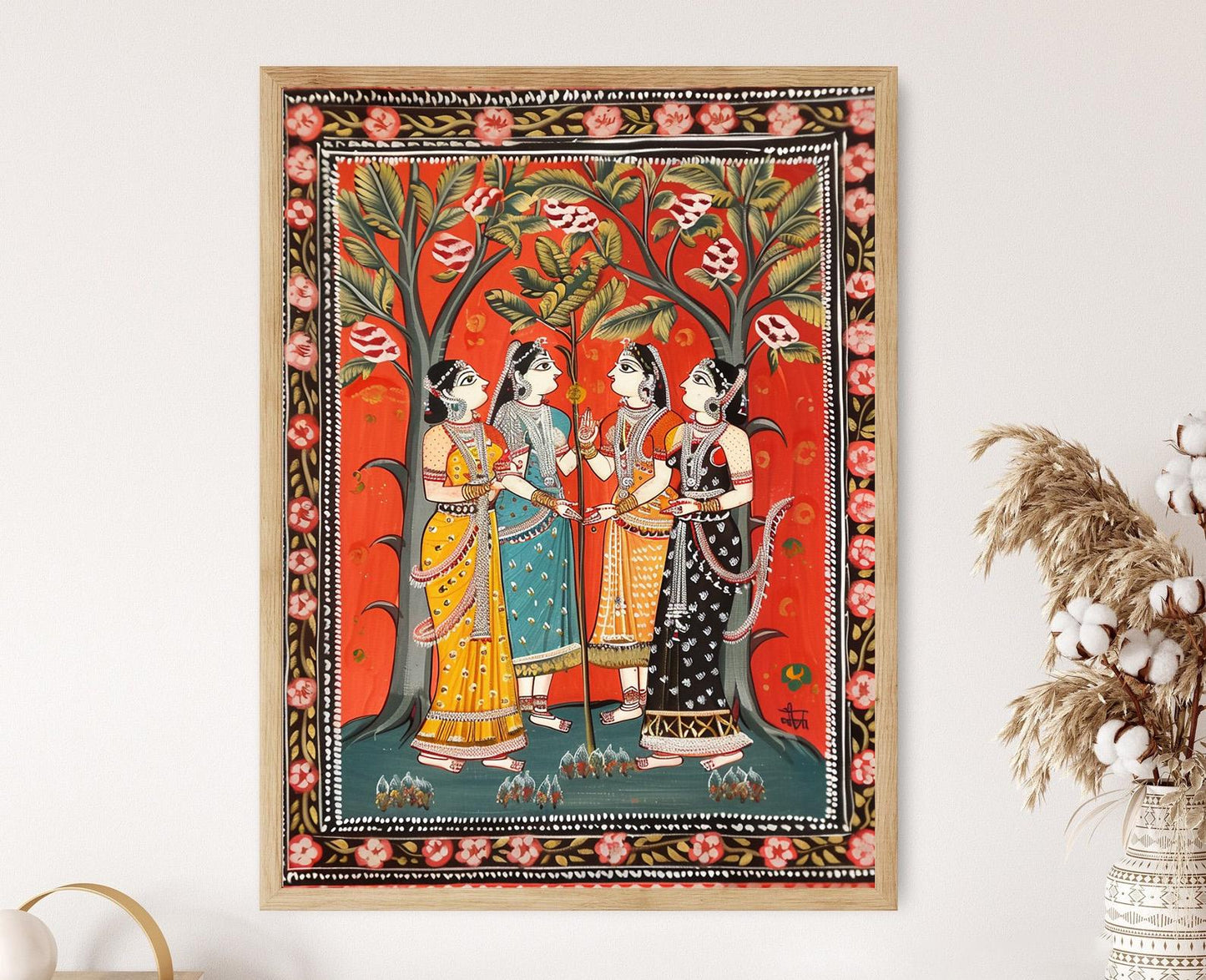 Affiche Art Patachitra – Impression d'Illustration Folklorique Indienne