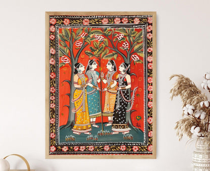 Affiche Art Patachitra – Impression d'Illustration Folklorique Indienne