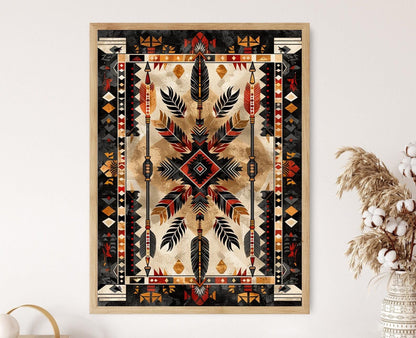 Affiche Art Amérindien – Poster Élégant avec Motif Indigène