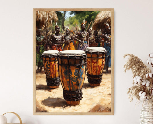 Affiche Tambours du Cameroun – Art traditionnel de musique et danse africaine