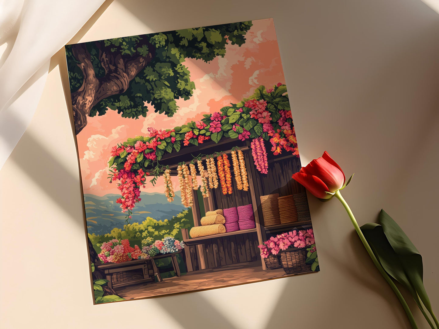 Affiche Maui Sunset – Poster Art Textil Lahaina Banyan Tree