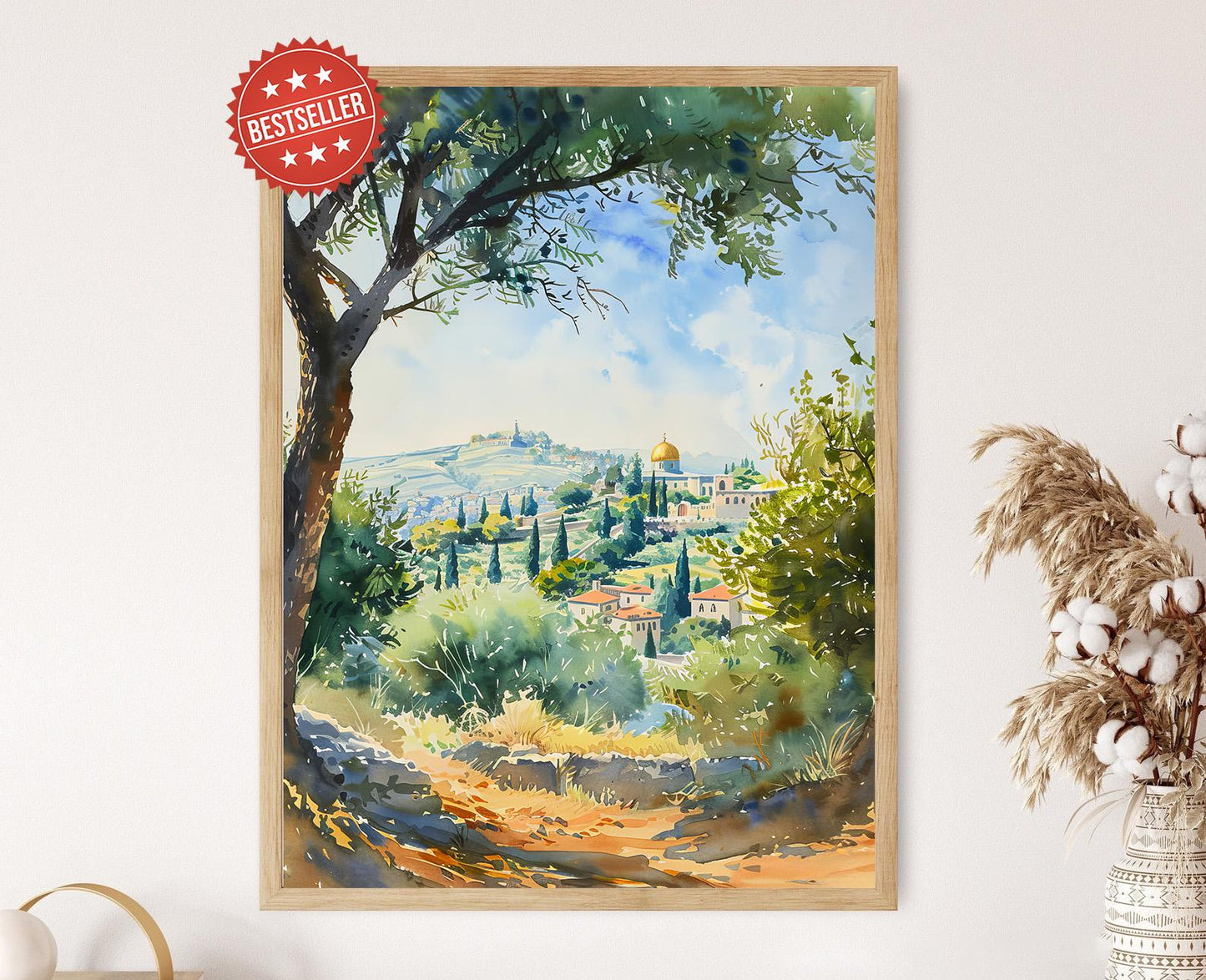 Affiche Jérusalem – Vue du Mont des Oliviers, Peinture Historique