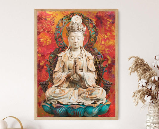 Affiche Guanyin – Art Spirituel, Déco Murale Méditation, Cadeau Unique