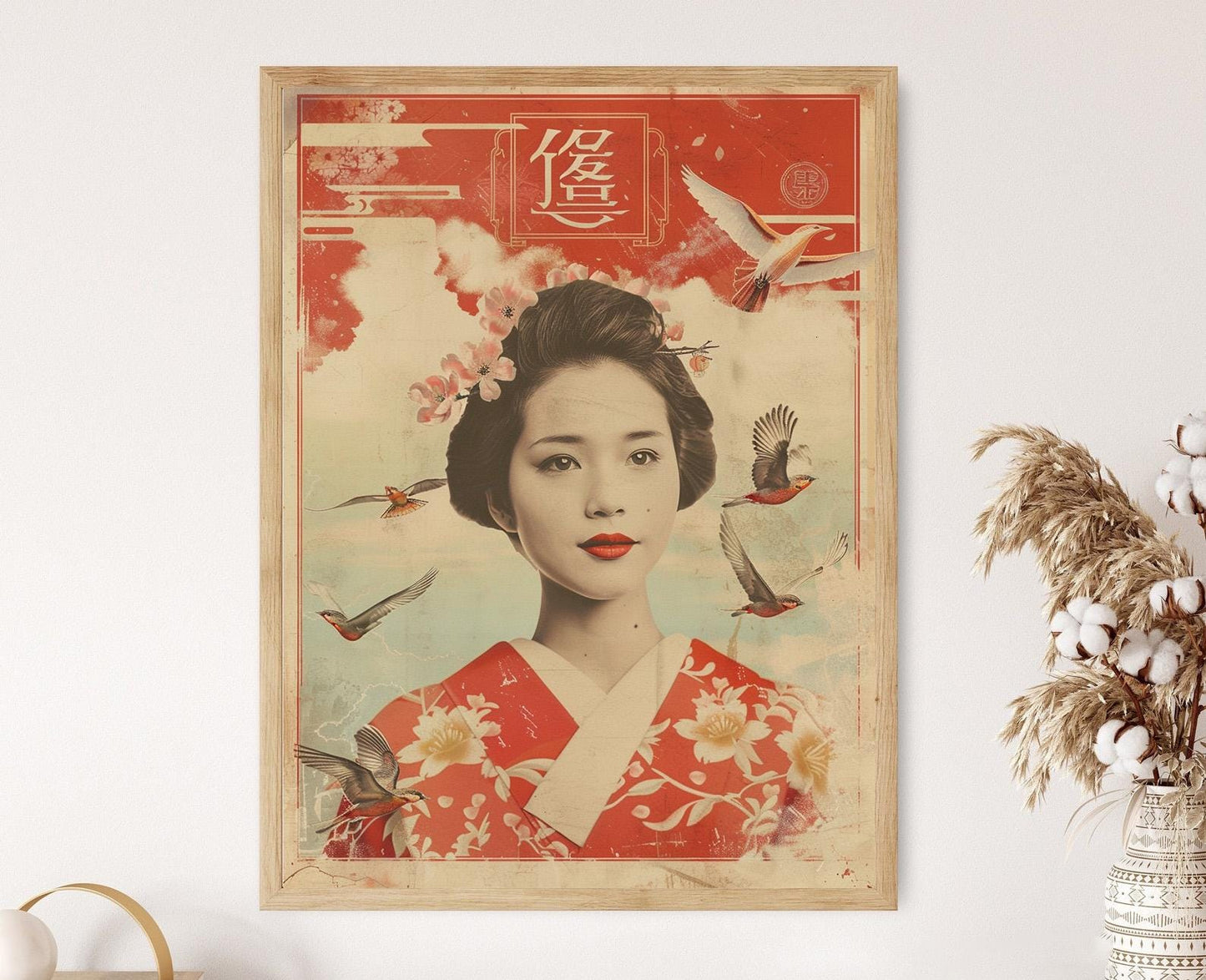 Affiche Vintage Geisha Japonaise – Poster Culturel Intemporel