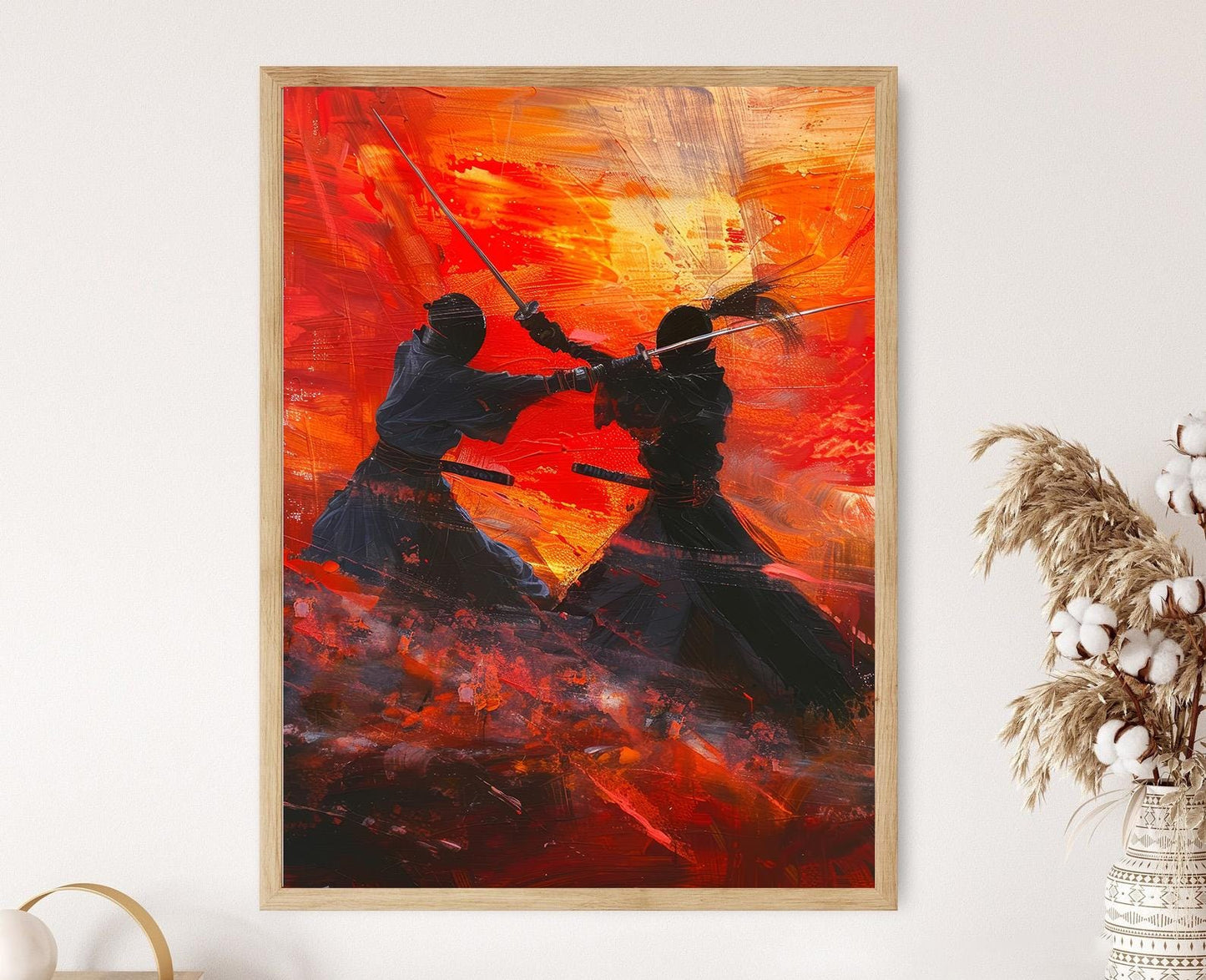 Affiche Kendo – Impression sur toile d'art martial fait main