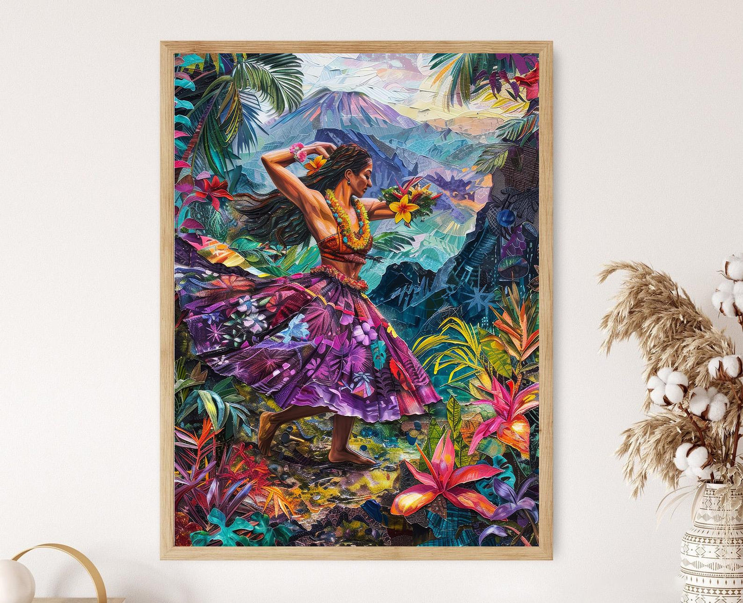 Affiche Hula Traditionnelle – Impression Art de Foliage Tropical
