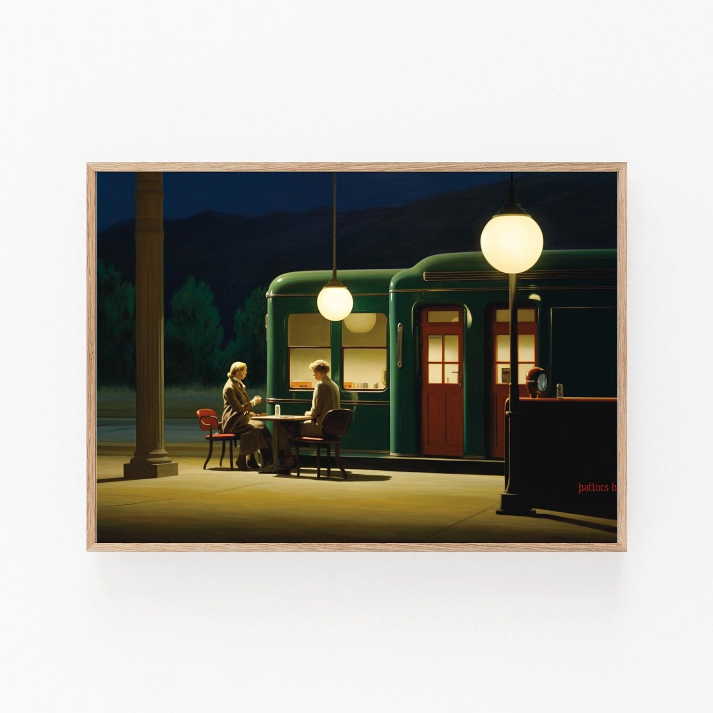 Affiche Diner Hopper - Imprimé Art de la Scène Américaine Classique